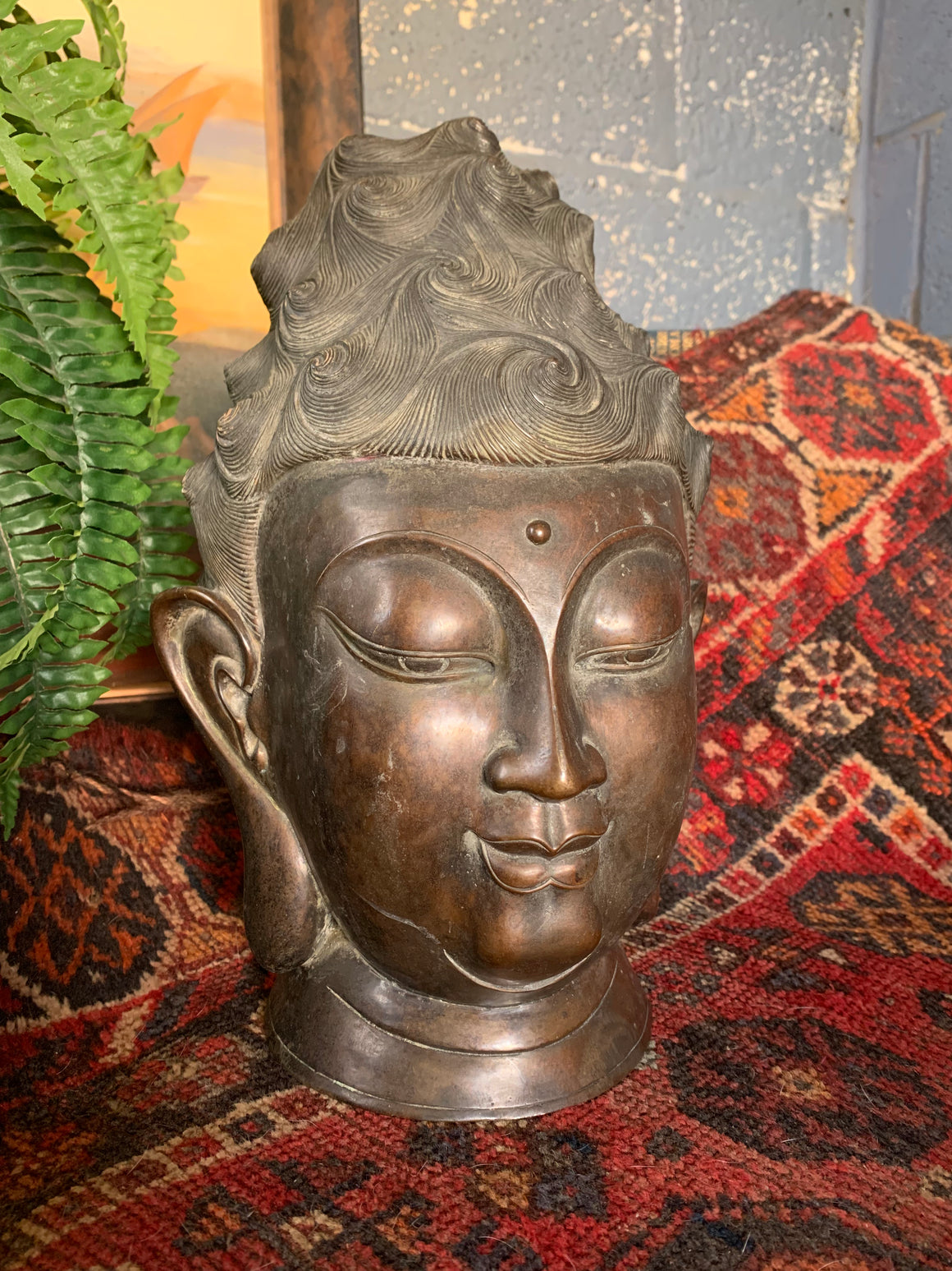 A life size bronze Guanyin bust