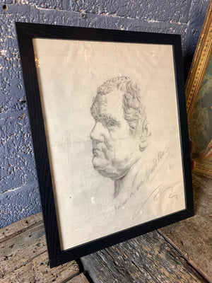 19th Century charcoal portrait of a gentleman