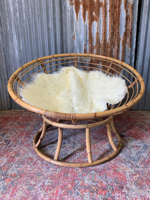 A large bamboo Papasan chair