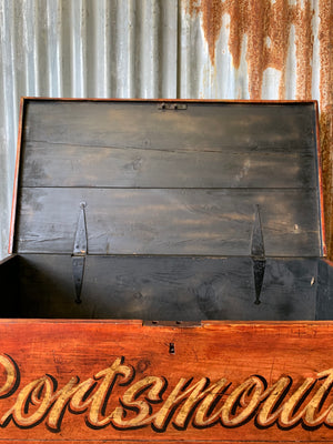 A wooden shipwright's trunk