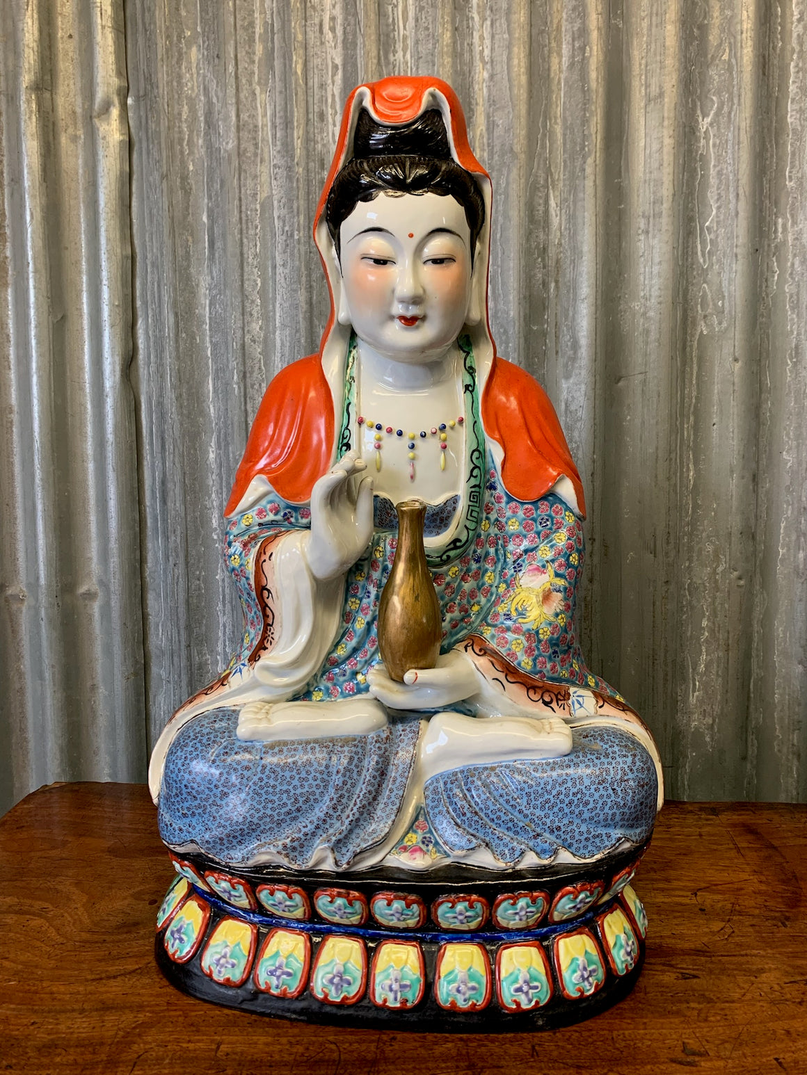 A large porcelain figure of Guanyin