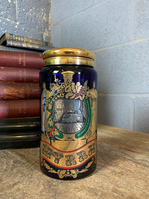 A blue glass myrrh apothecary jar by the Royal Pharmaceutical Society ~ B