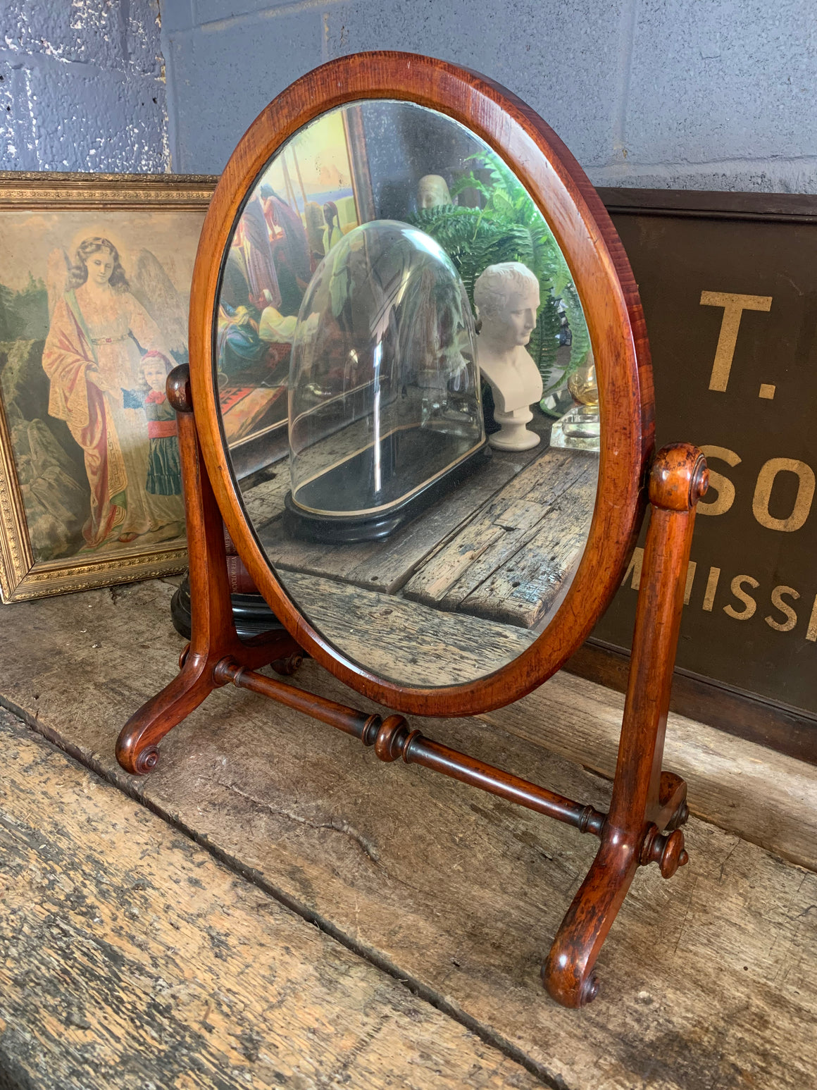 A William IV mahogany toilet mirror by Cope & Austin