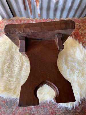 A burr oak stool by Jack Grimble of Cromer