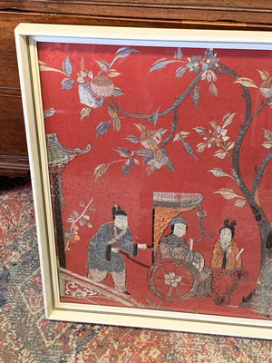 A large framed Chinese embroidery picture