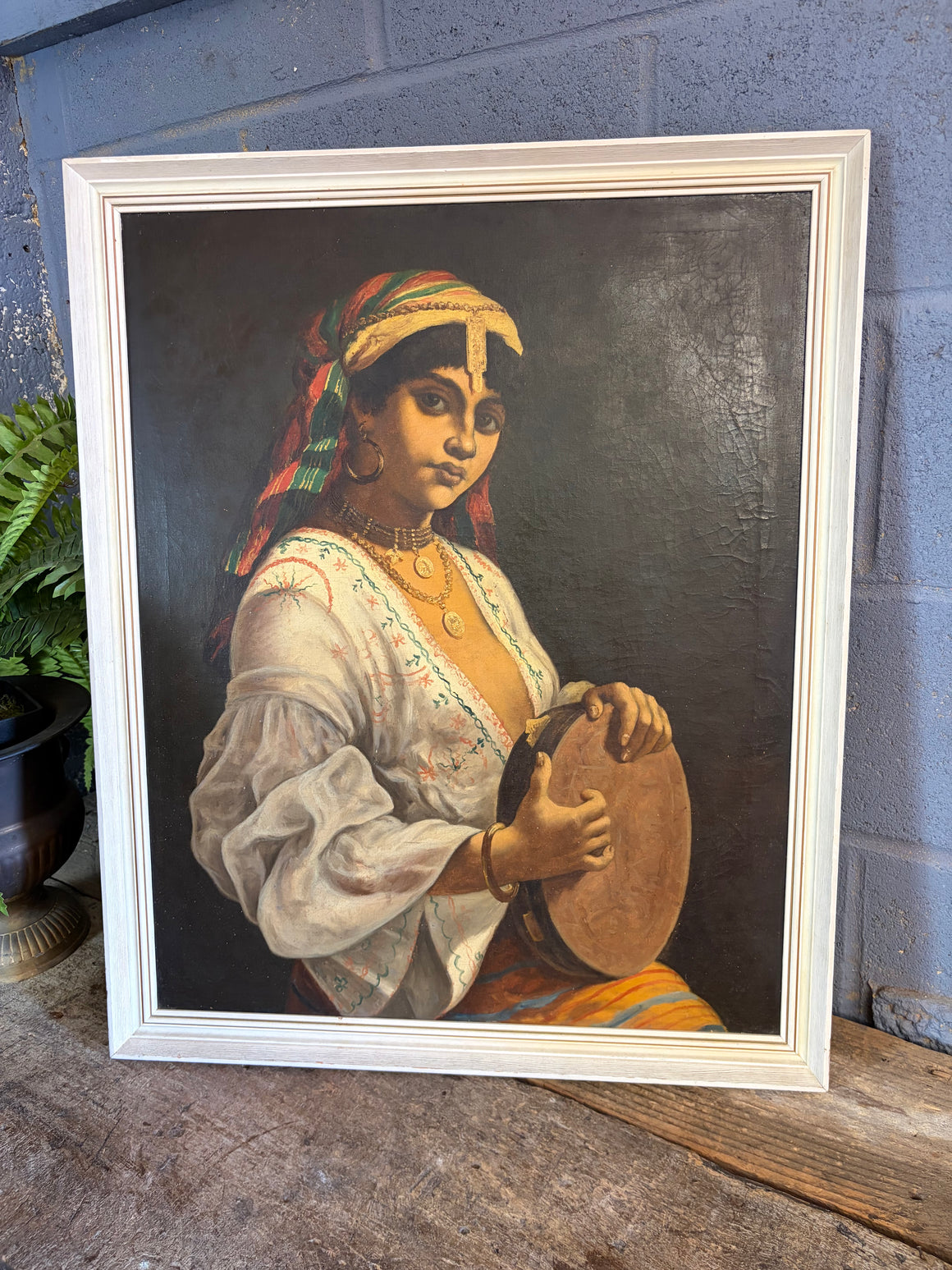 A very large Orientalist portrait oil painting