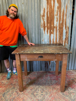 An Industrial wooden workbench