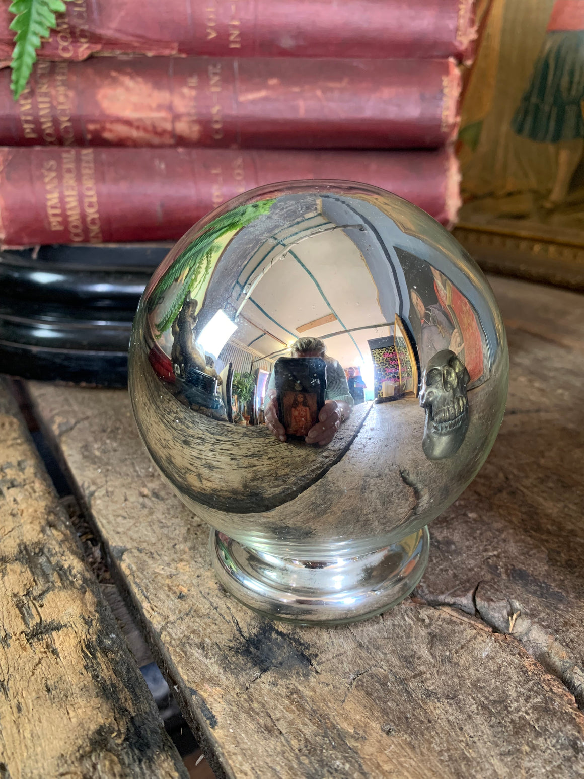 A mirrored butler's ball