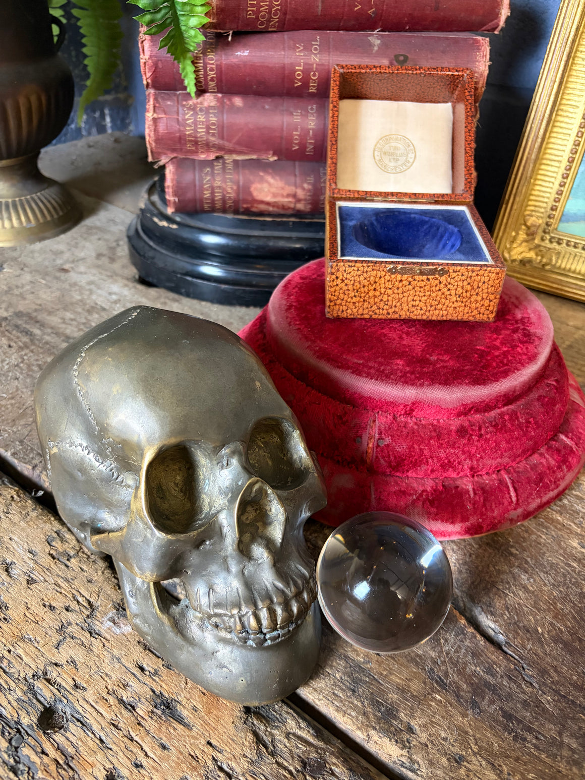 A Victorian Two Worlds Ltd fortune teller's cased ball