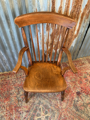 A slat back Windsor open armchair