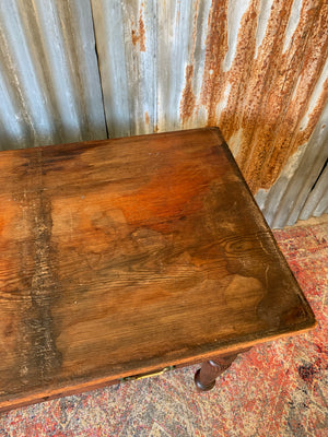 An oak two drawer table