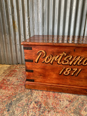 A wooden shipwright's trunk