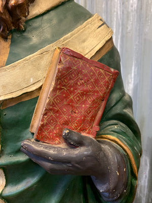 A large 19th Century plaster statue of St Patrick