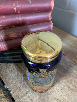 A blue glass myrrh apothecary jar by the Royal Pharmaceutical Society ~ B