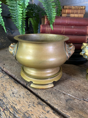 A pair of Asain bronze jardinieres on stands