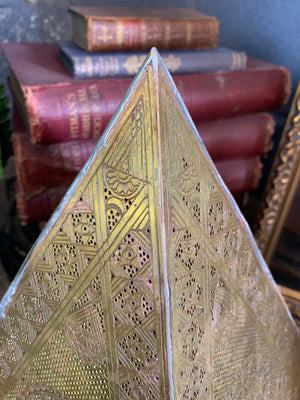 A pair of brass Moroccan wall sconces