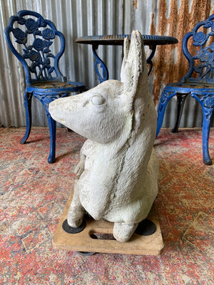 A large deer or fawn garden statue