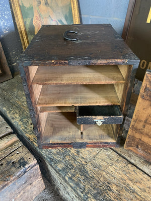 A wood and iron Japanese Funa Tansu sea chest