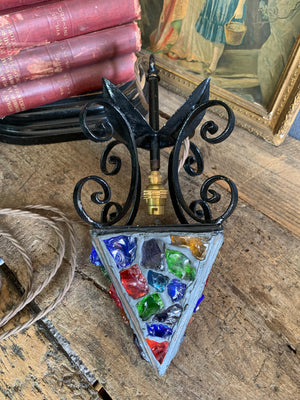 An original Peter Marsh leaded glass ceiling lantern