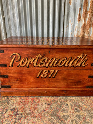 A wooden shipwright's trunk