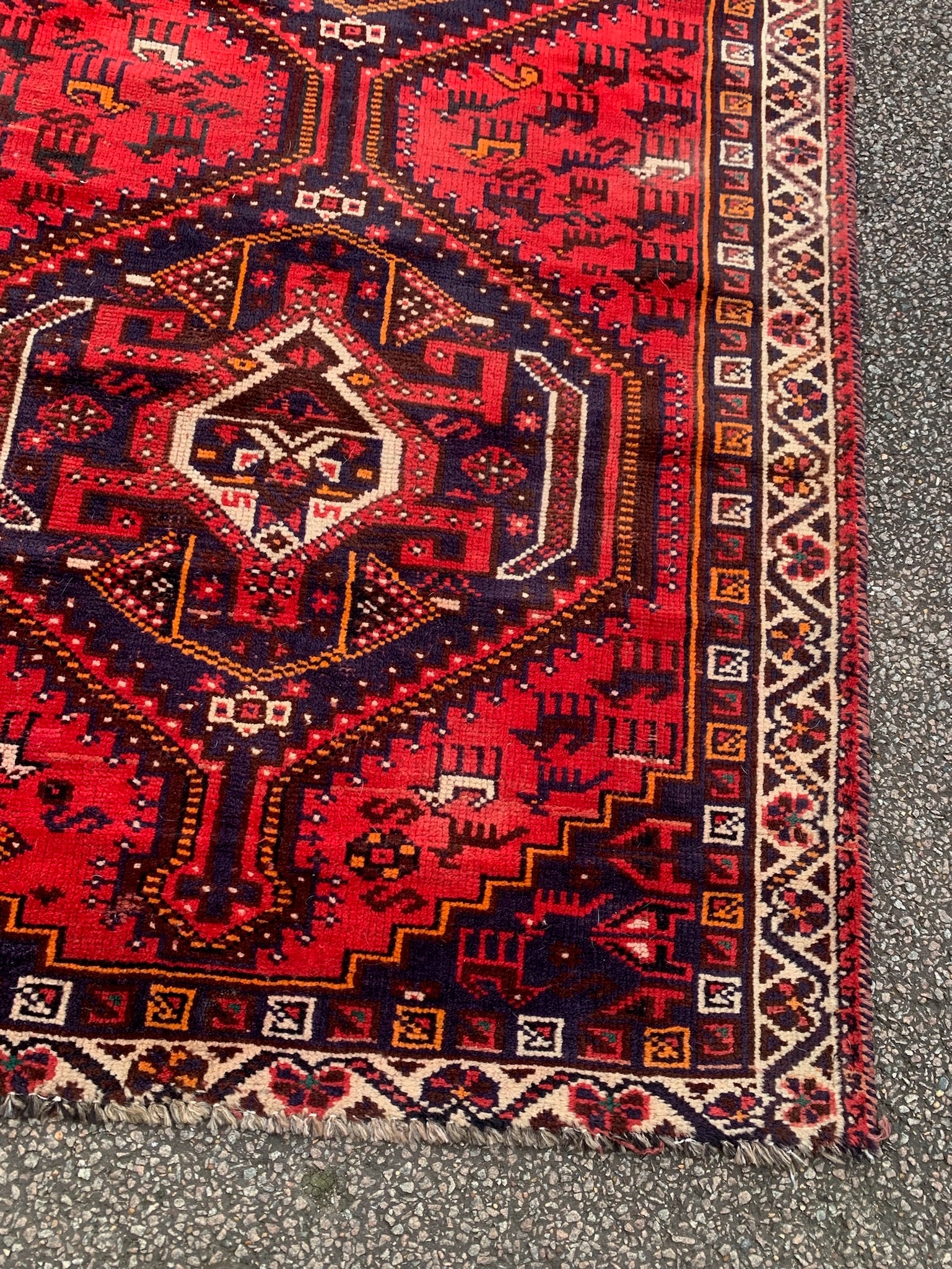 A very long red ground Persian runner rug - 375cm x 128cm - Belle
