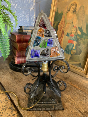 An original Peter Marsh leaded glass lantern - #A