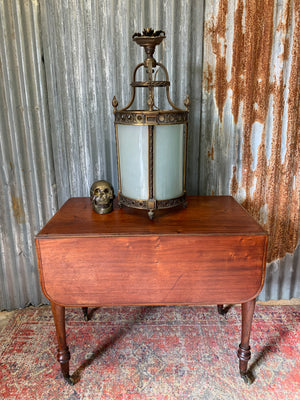 A bronze and glass hall lantern