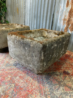 A pair of porcelain of butler's sink trough planters