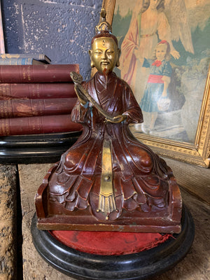 A Taoist seated figure of Lingbao Tianzun with a Ruyi sceptre