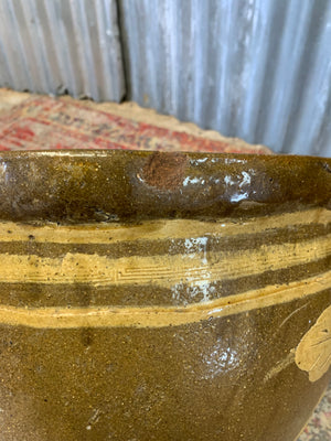 A pair of large glazed Chinese planters & one Dragon planter