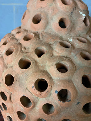 A very large terracotta bodhisattva head