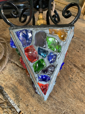 An original Peter Marsh leaded glass ceiling lantern