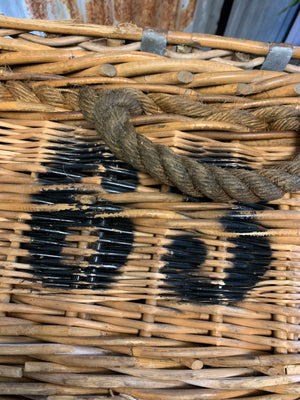 A Victorian wicker laundry basket on castors ~ A