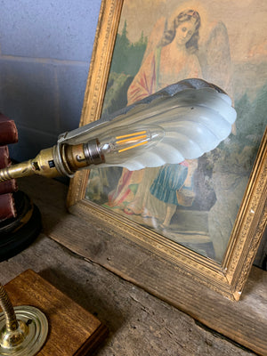 An Art Deco shell shade desk lamp