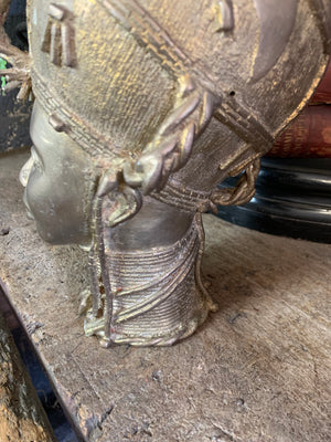 A bronze Benin bust