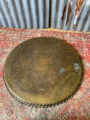 An Anglo-Indian circular brass tray table