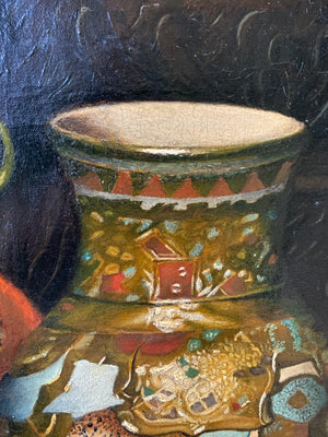 A very large Orientalist still life oil painting