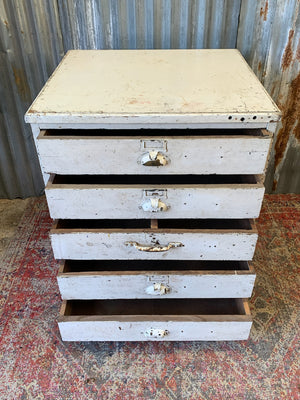 A wooden bank of five drawers - #1
