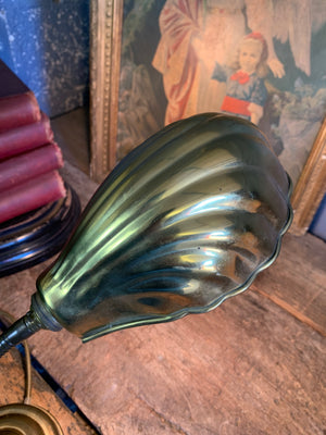 A brass Art Deco gooseneck desk lamp