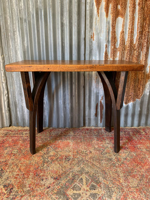 A Gothic oak console table