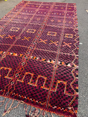 A very large purple ground Berber rug ~ 415cm or 14ft