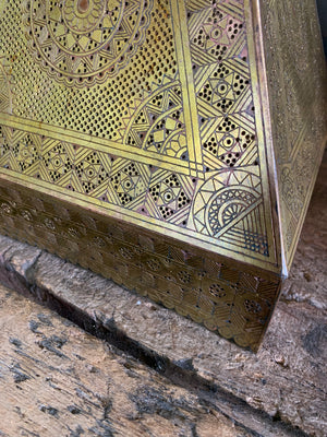 A pair of brass Moroccan wall sconces