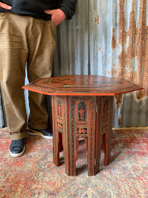 A Burmese octagonal carved table