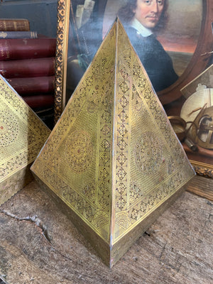 A pair of brass Moroccan wall sconces