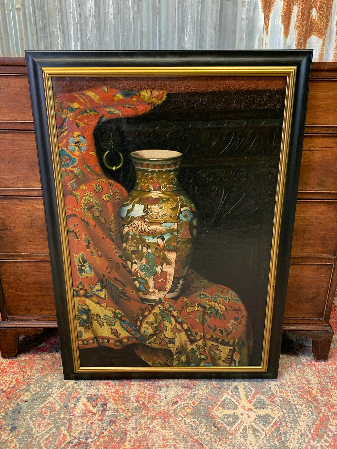 A very large Orientalist still life oil painting