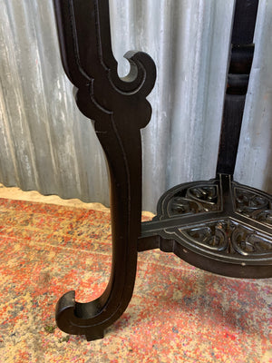 A Chinese black ebonised jardinière pedestal stand