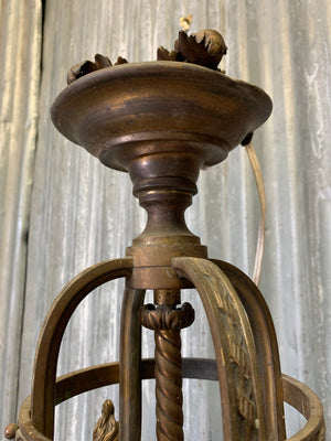 A bronze and glass hall lantern