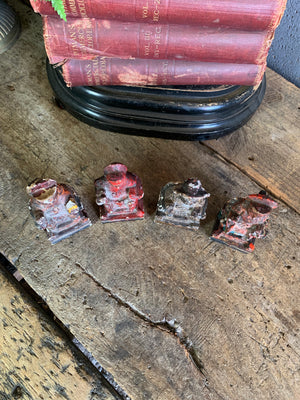 A group of four Chinese carved wood and gesso figures