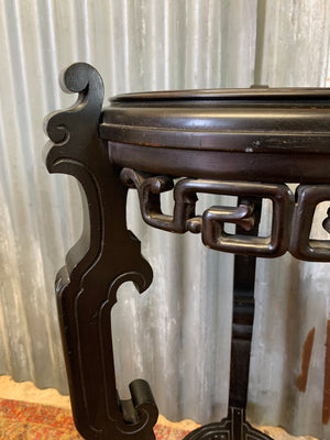 A Chinese black ebonised jardinière pedestal stand