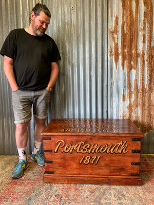 A wooden shipwright's trunk
